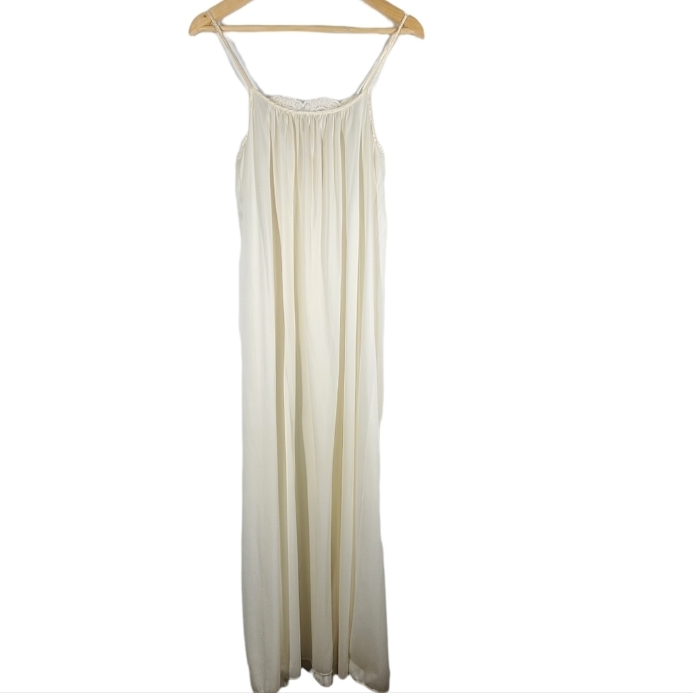 Sears slip dress Womens S (8/10) Ivory Full Nylon Silky Lingerie Sexy - Picture 2 of 8